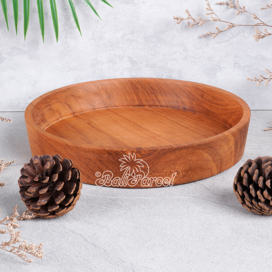 Wooden Bowl, Hand Made From Teak Wood, Finishing With Olive Oil.