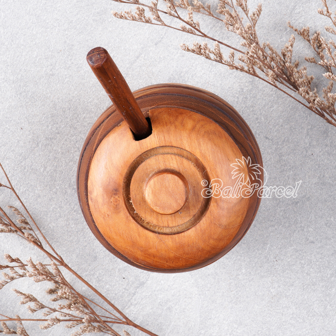 Wooden Bowl, Hand Made From Teak Wood, Finishing With Olive Oil.