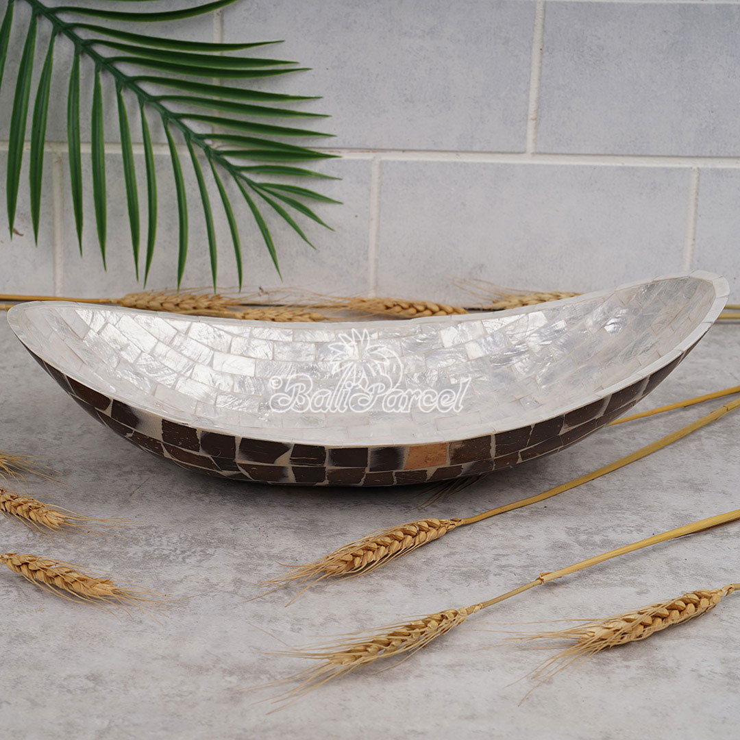 Bowl, Handmade From Resin Inlaid With Shell