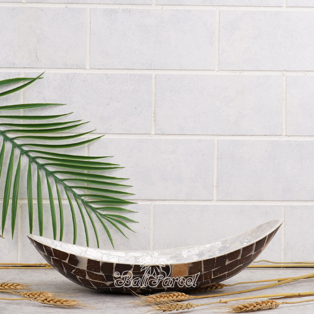 Bowl, Handmade From Resin Inlaid With Shell