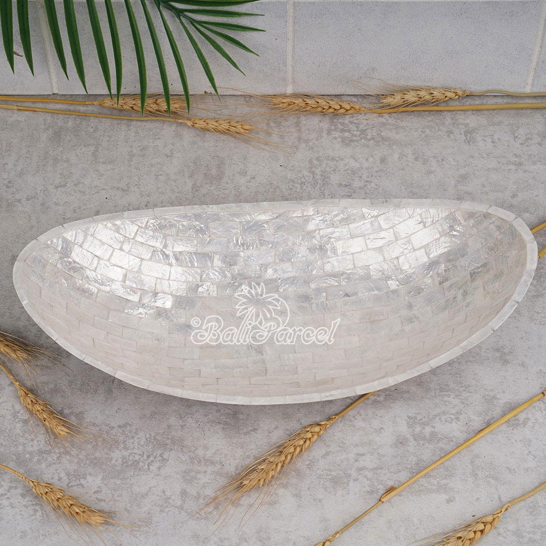 Bowl, Handmade From Resin Inlaid With Shell