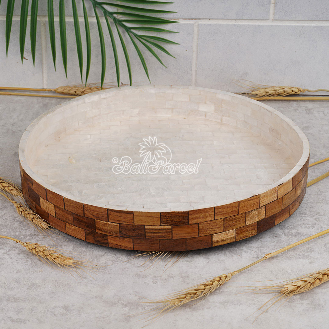 Bowl, Handmade From Resin Inlaid With Shell