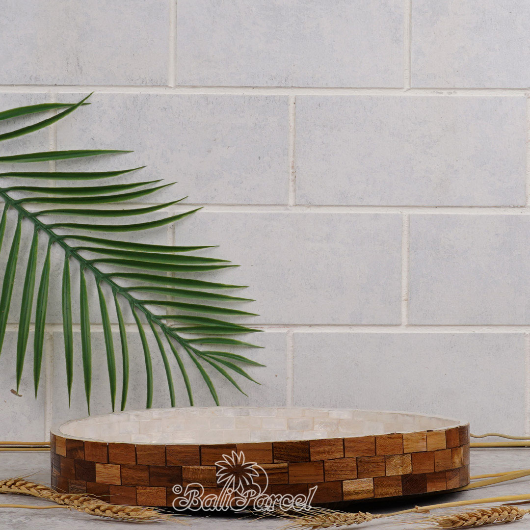 Bowl, Handmade From Resin Inlaid With Shell