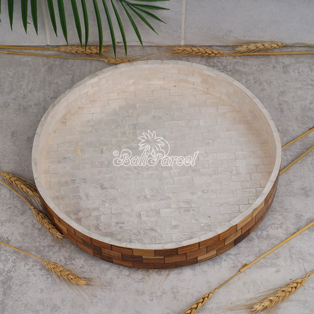 Bowl, Handmade From Resin Inlaid With Shell
