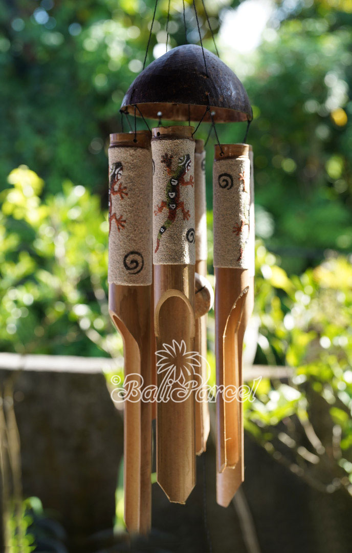 Bamboo Windchime With Sand, Hand Made From Bamboo With Coconut