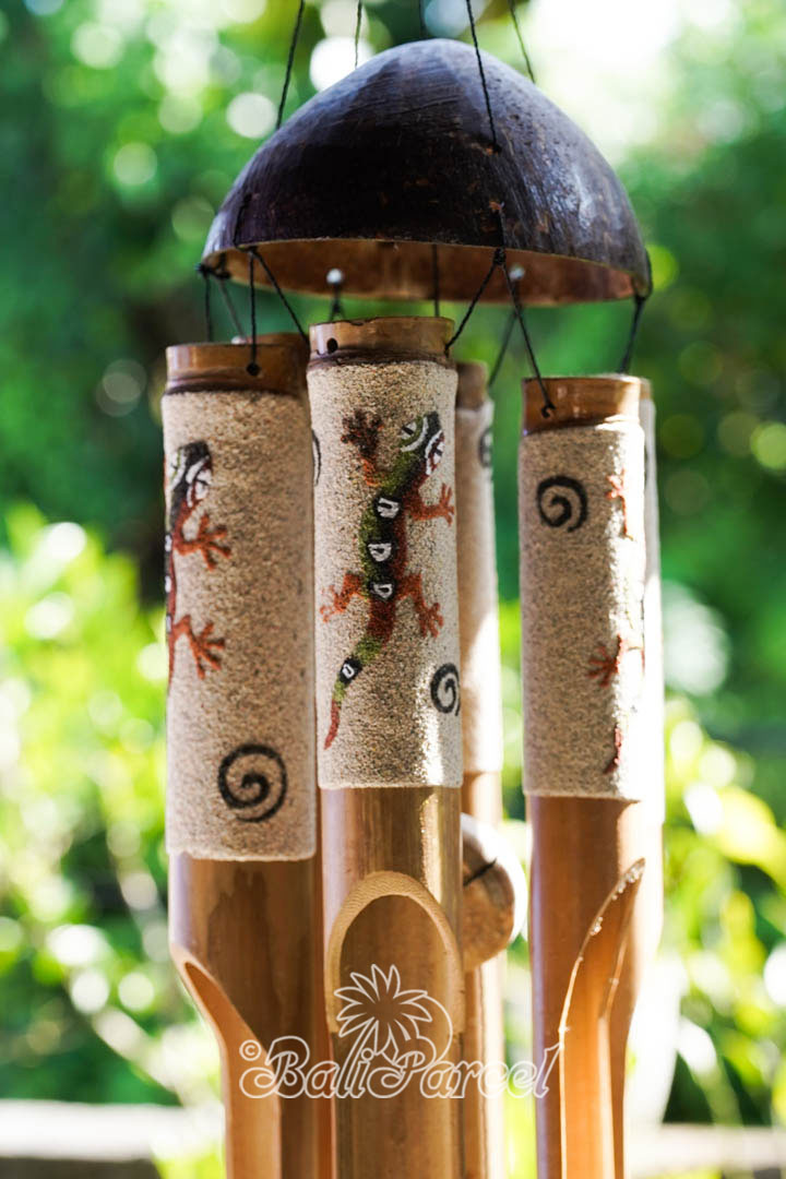 Bamboo Windchime With Sand, Hand Made From Bamboo With Coconut