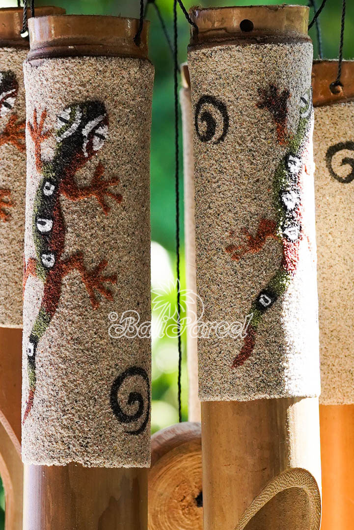 Bamboo Windchime With Sand, Hand Made From Bamboo With Coconut