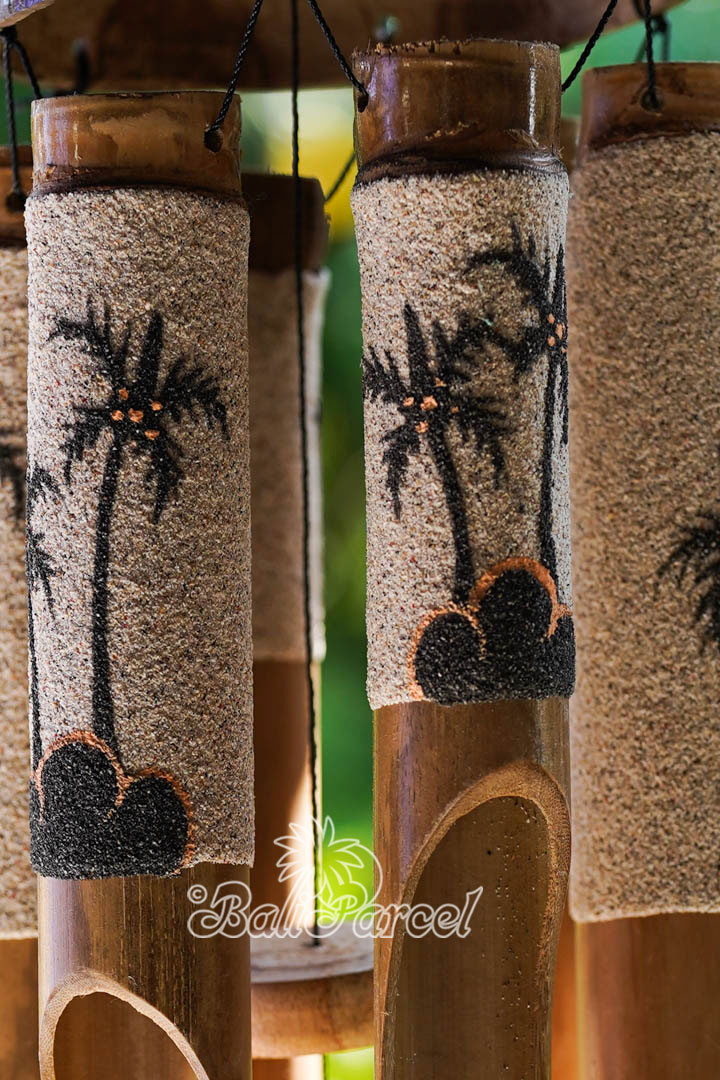 Bamboo Windchime With Sand, Hand Made From Bamboo With Coconut