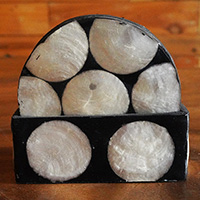 Coaster Set Of 6 With Box, Handmade From Shell