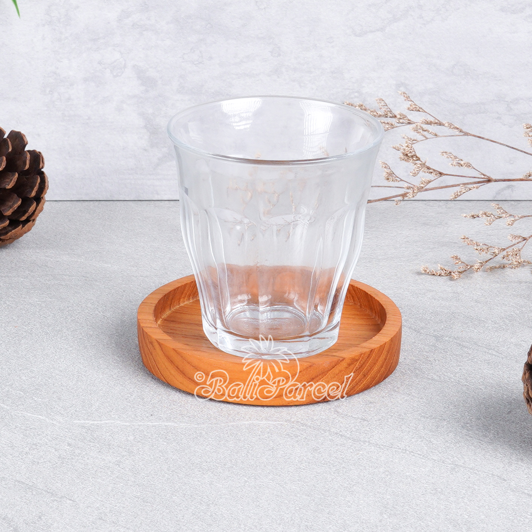 Coaster, Handmade Carved From Teak Wood, Finishing With Olive Oil.