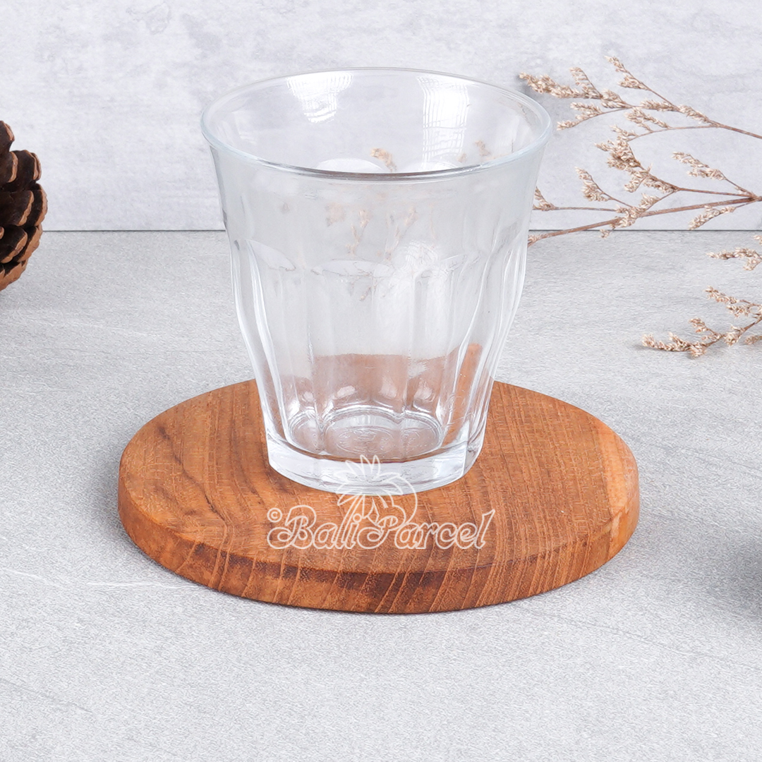 Coaster, Handmade Carved From Teak Wood, Finishing With Olive Oil.