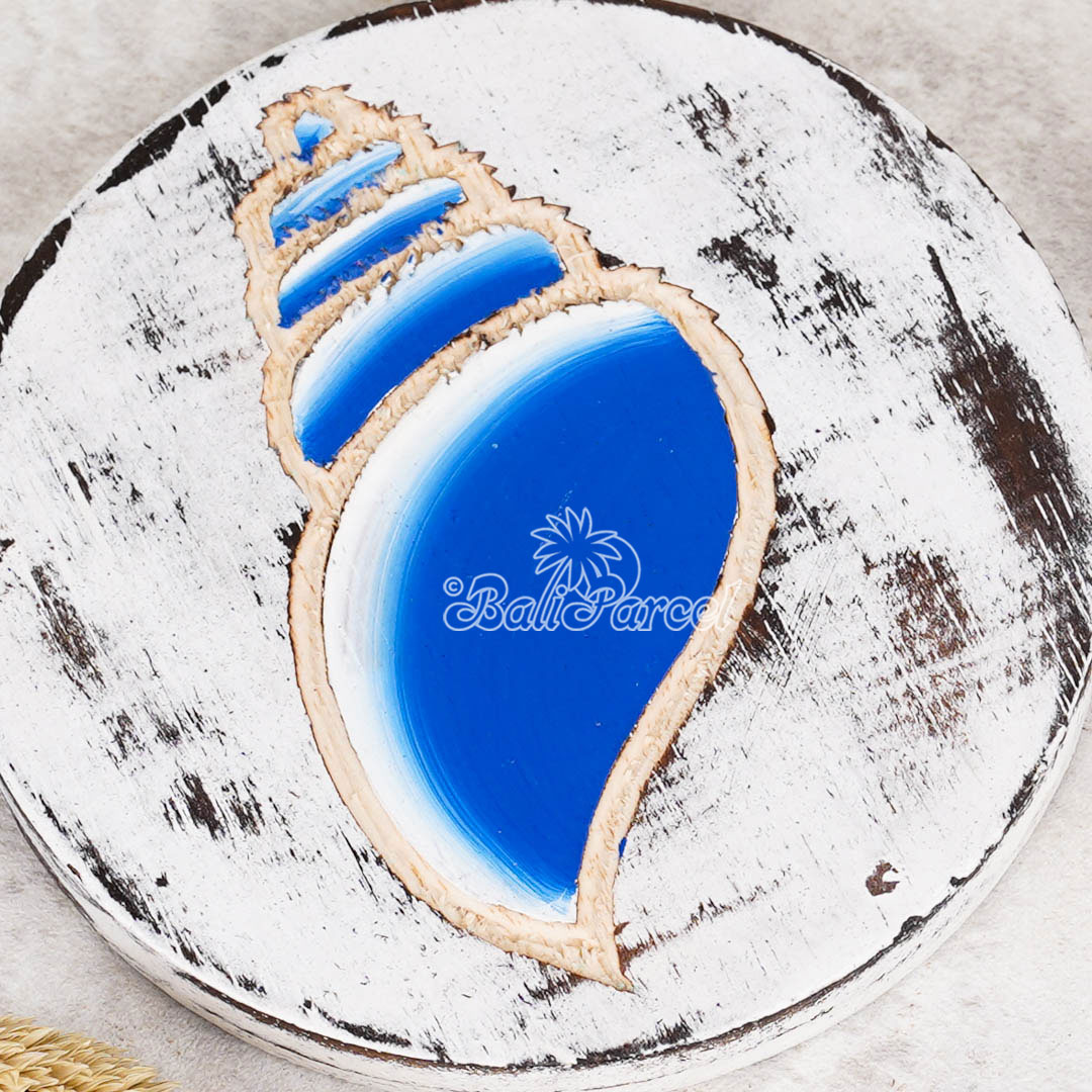 Wooden Coaster Round Set Of 2, Handmade From Albesia Wood