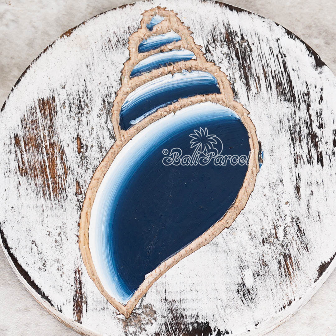 Wooden Coaster Round Set Of 2, Handmade From Albesia Wood