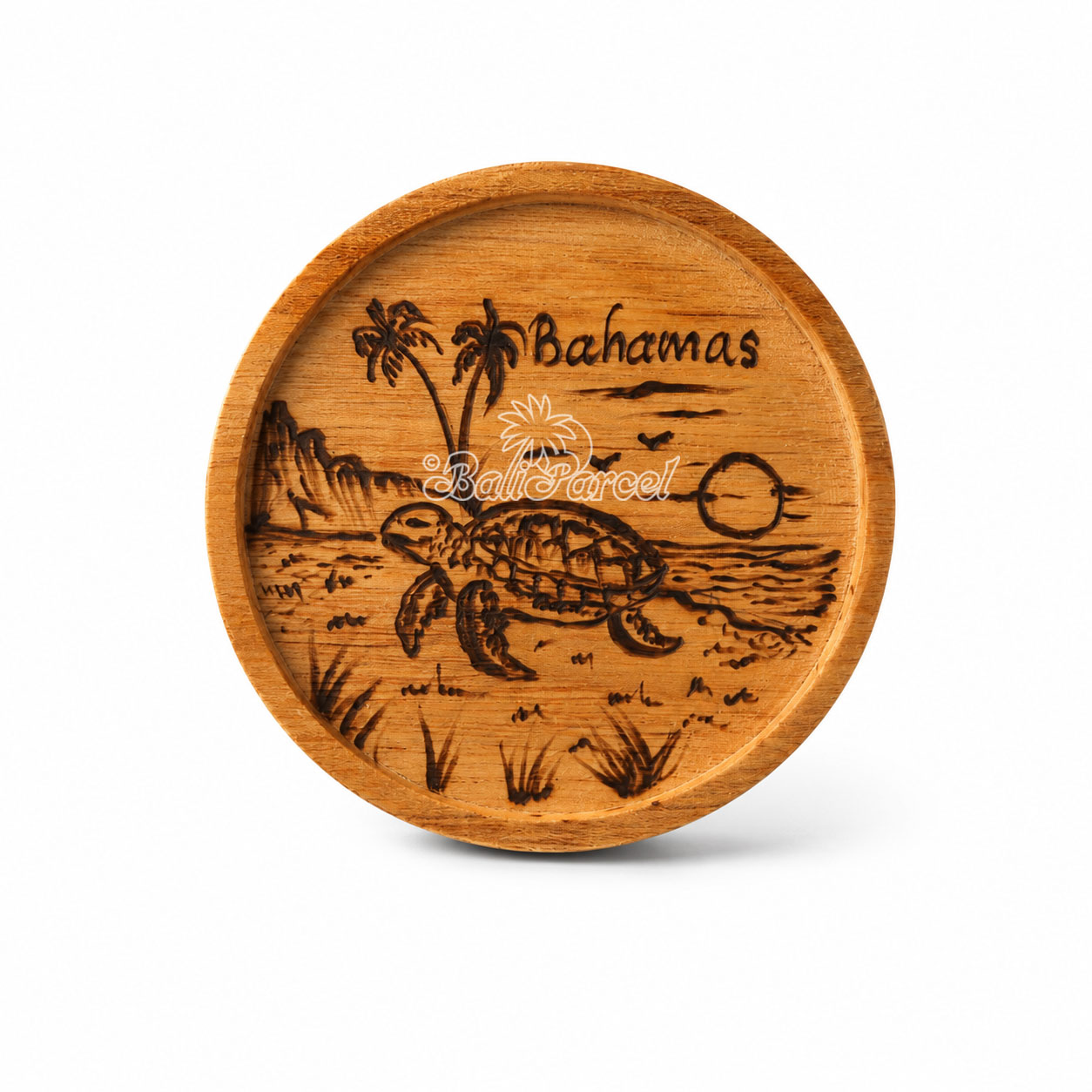 Wooden Coaster Round , Handmade From Teak Wood