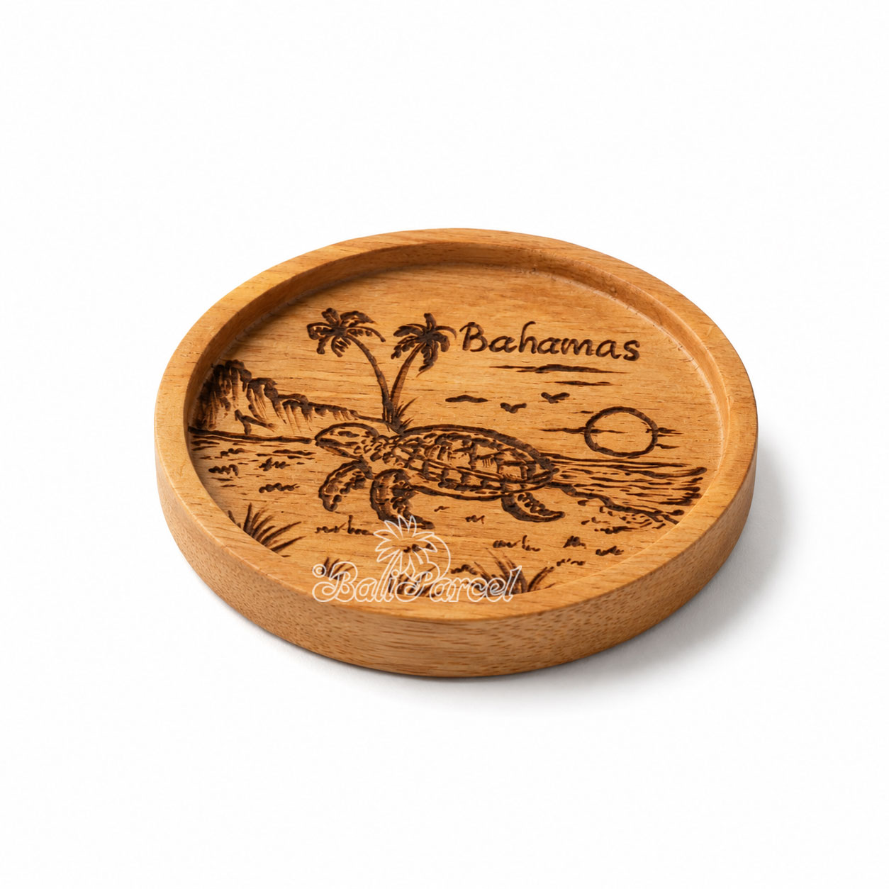 Wooden Coaster Round , Handmade From Teak Wood