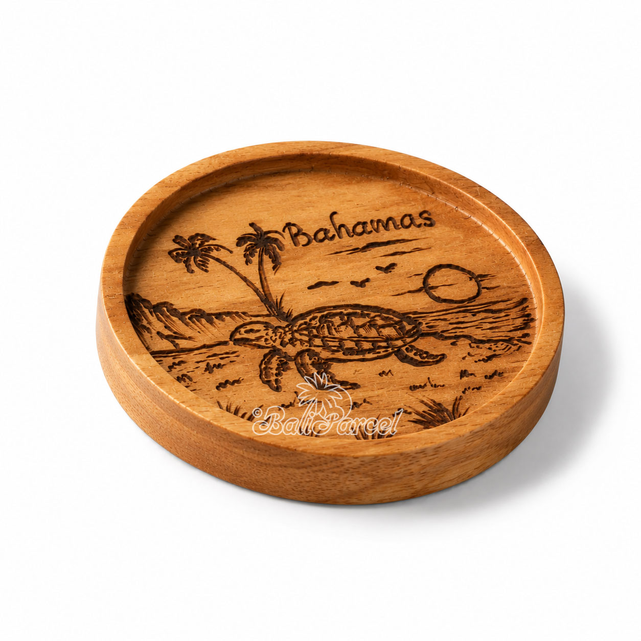 Wooden Coaster Round , Handmade From Teak Wood