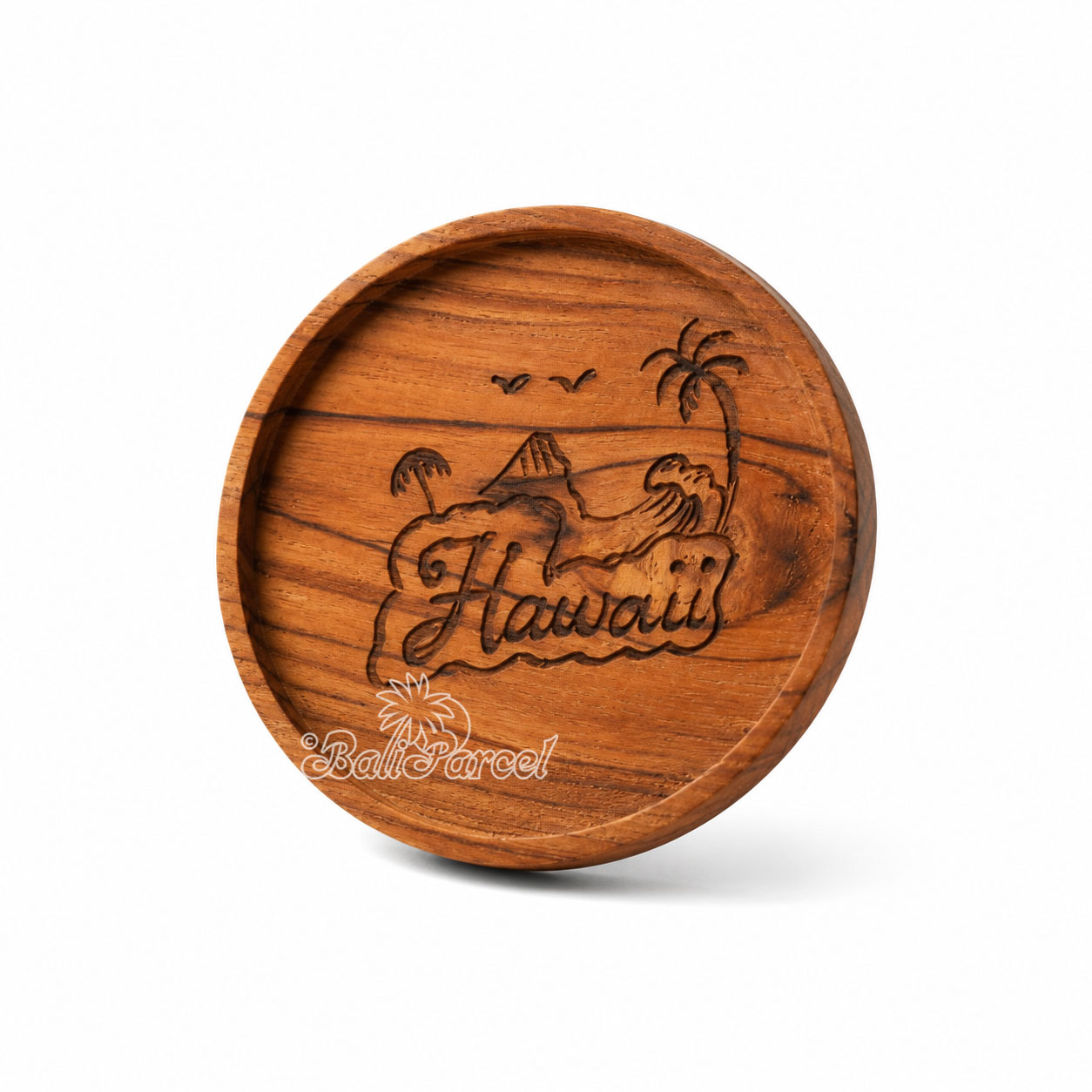 Wooden Coaster Round , Handmade From Teak Wood