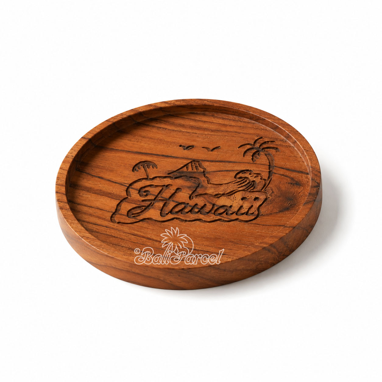 Wooden Coaster Round , Handmade From Teak Wood