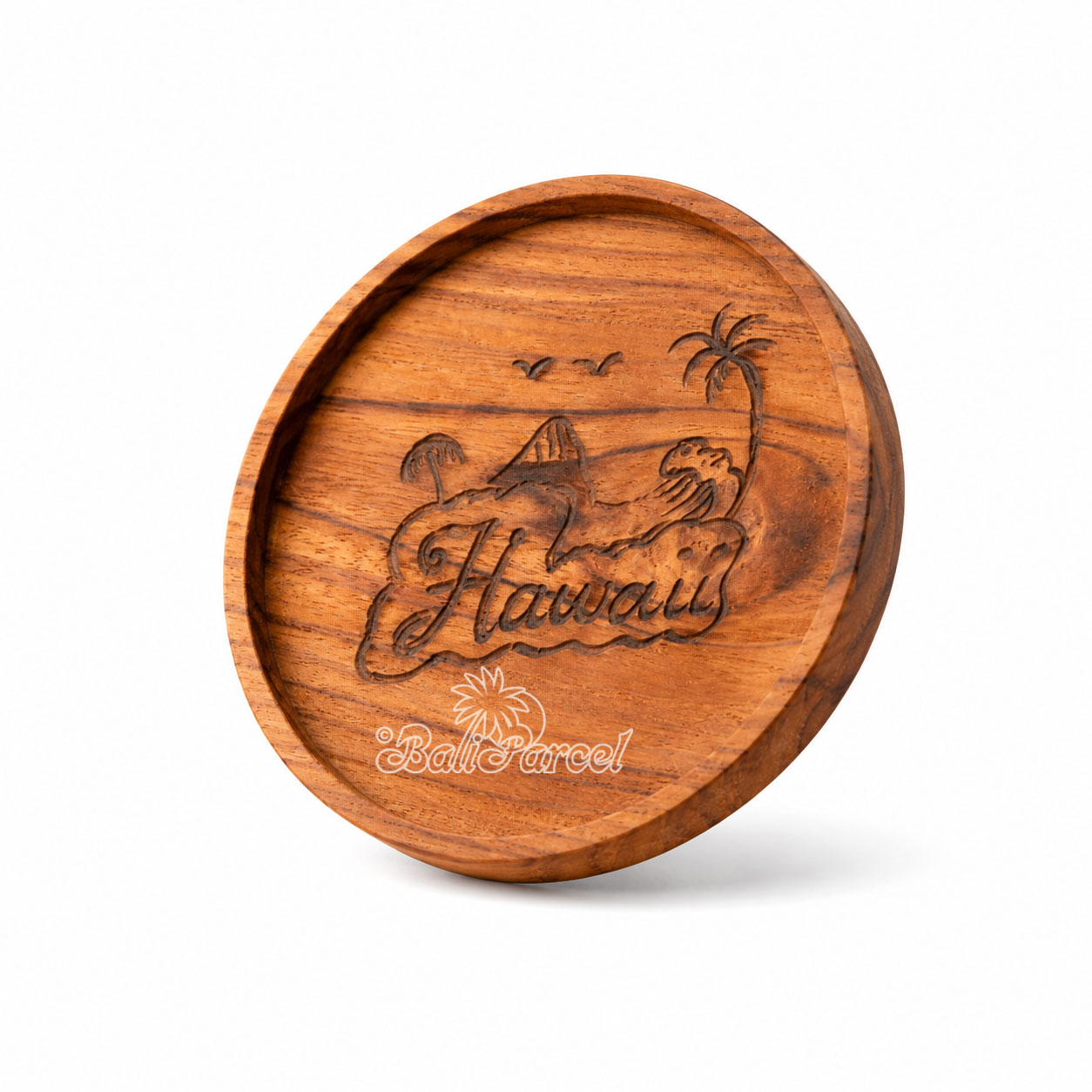 Wooden Coaster Round , Handmade From Teak Wood