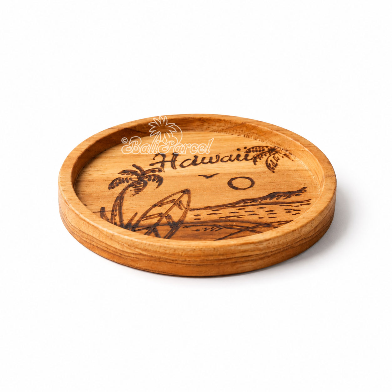 Wooden Coaster Round , Handmade From Teak Wood