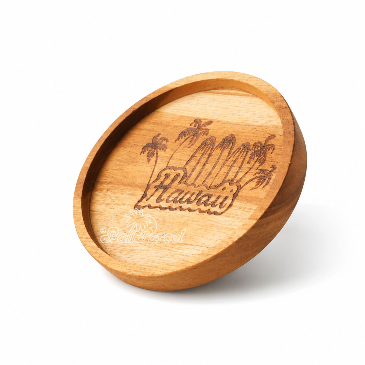 Wooden Coaster Round , Handmade From Teak Wood