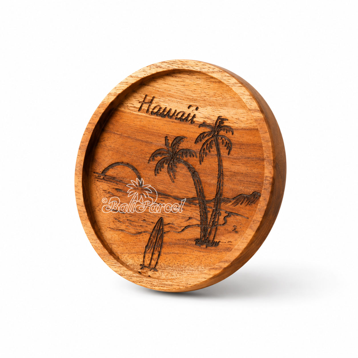 Wooden Coaster Round , Handmade From Teak Wood