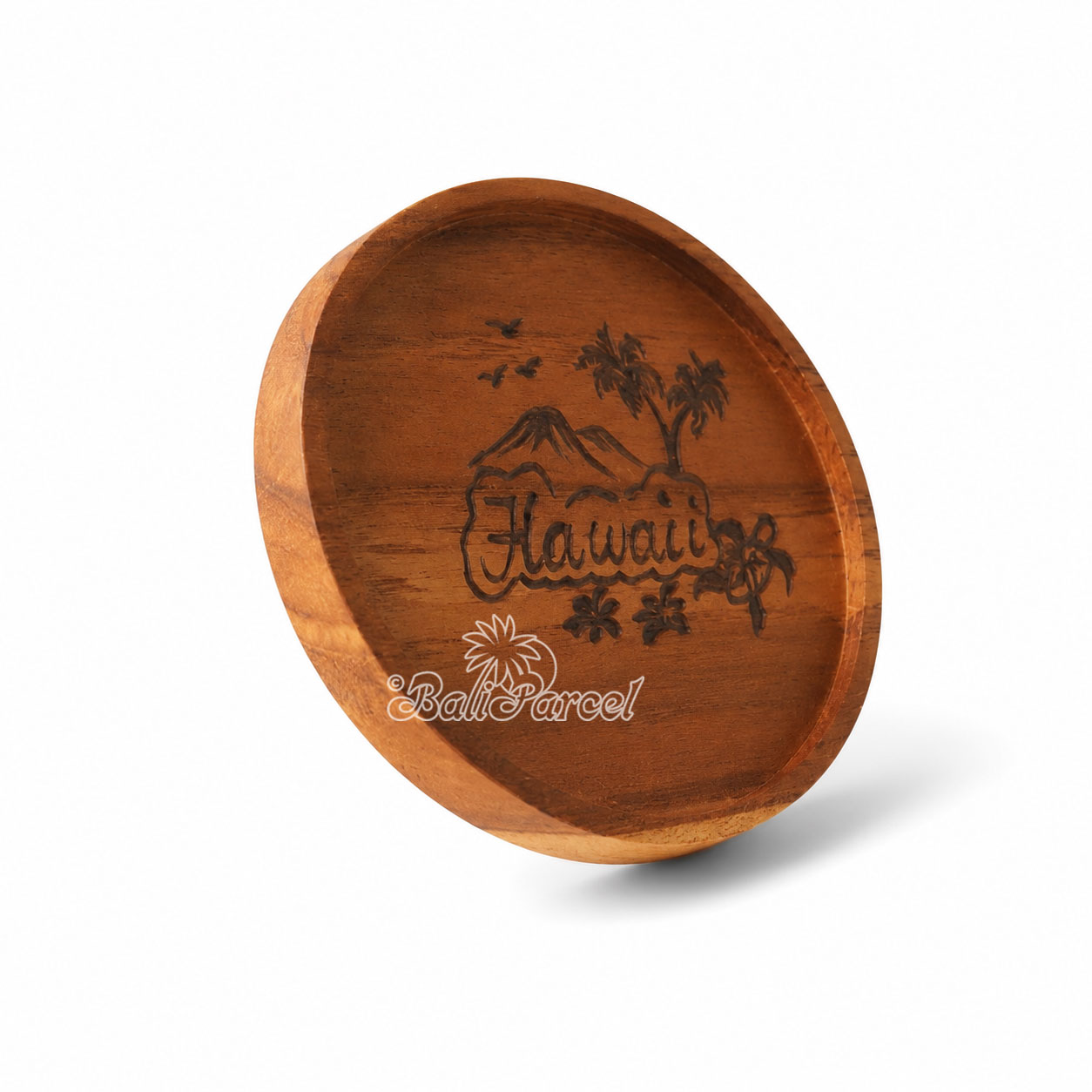 Wooden Coaster Round , Handmade From Teak Wood