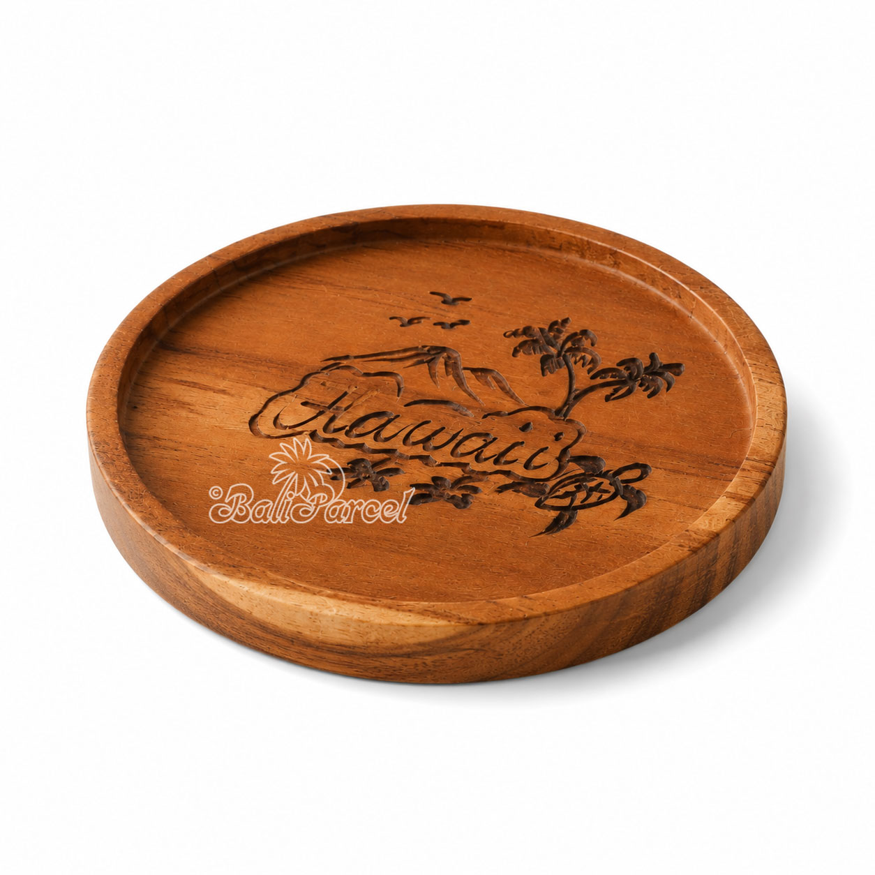 Wooden Coaster Round , Handmade From Teak Wood