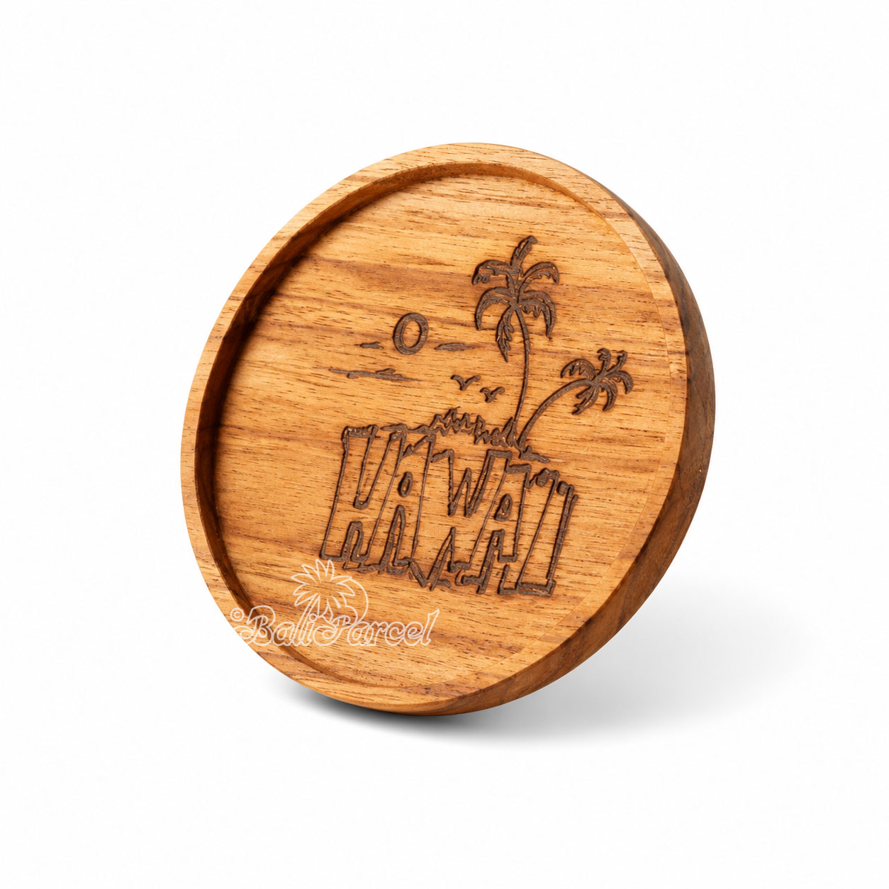 Wooden Coaster Round , Handmade From Teak Wood
