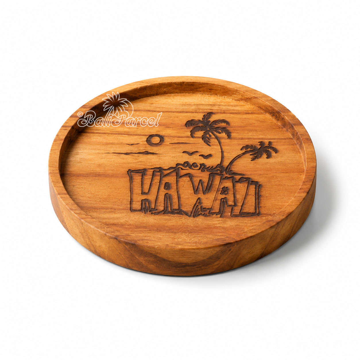 Wooden Coaster Round , Handmade From Teak Wood