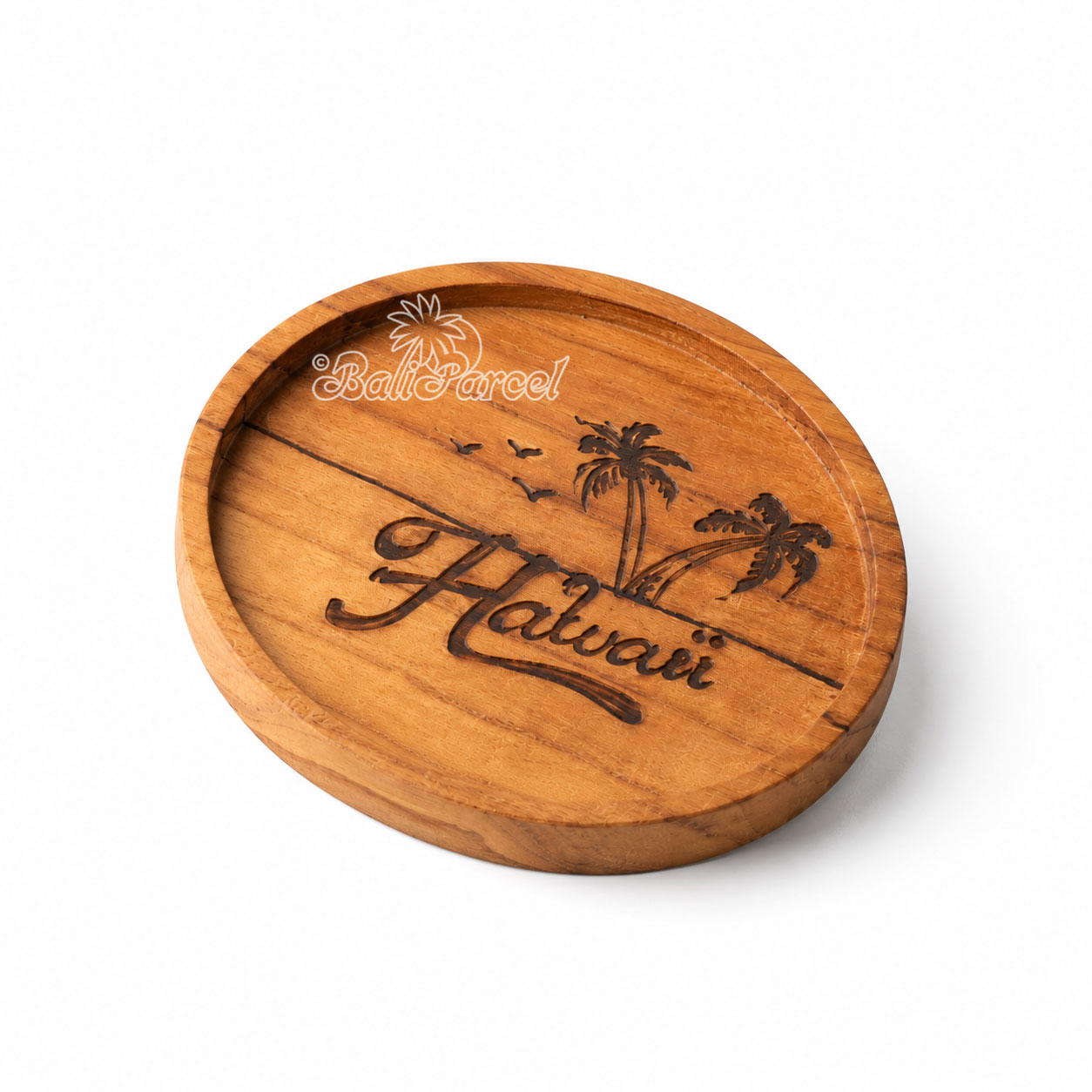 Wooden Coaster Round , Handmade From Teak Wood