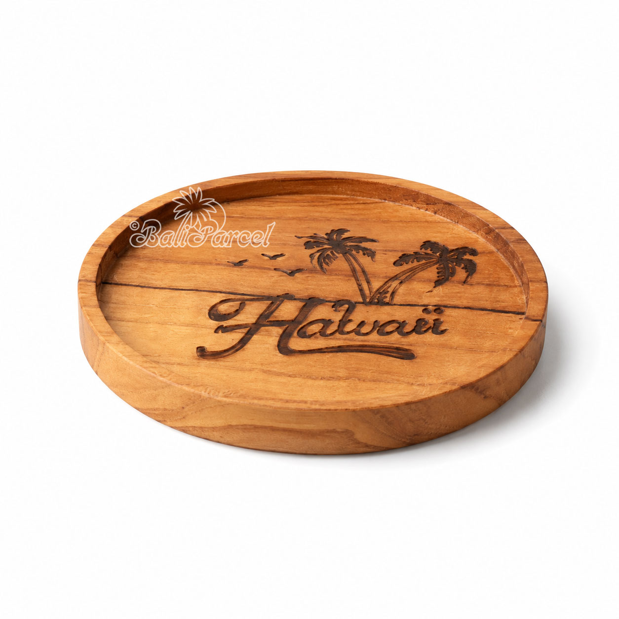 Wooden Coaster Round , Handmade From Teak Wood