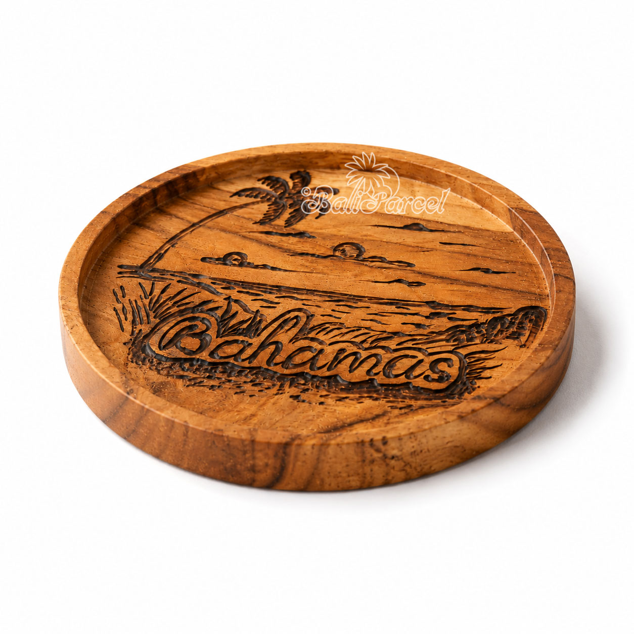 Wooden Coaster Round , Handmade From Teak Wood