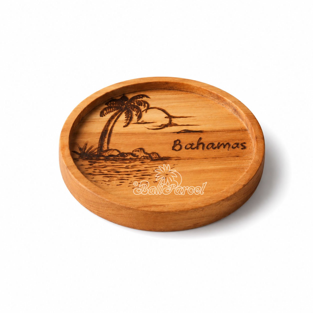 Wooden Coaster Round , Handmade From Teak Wood