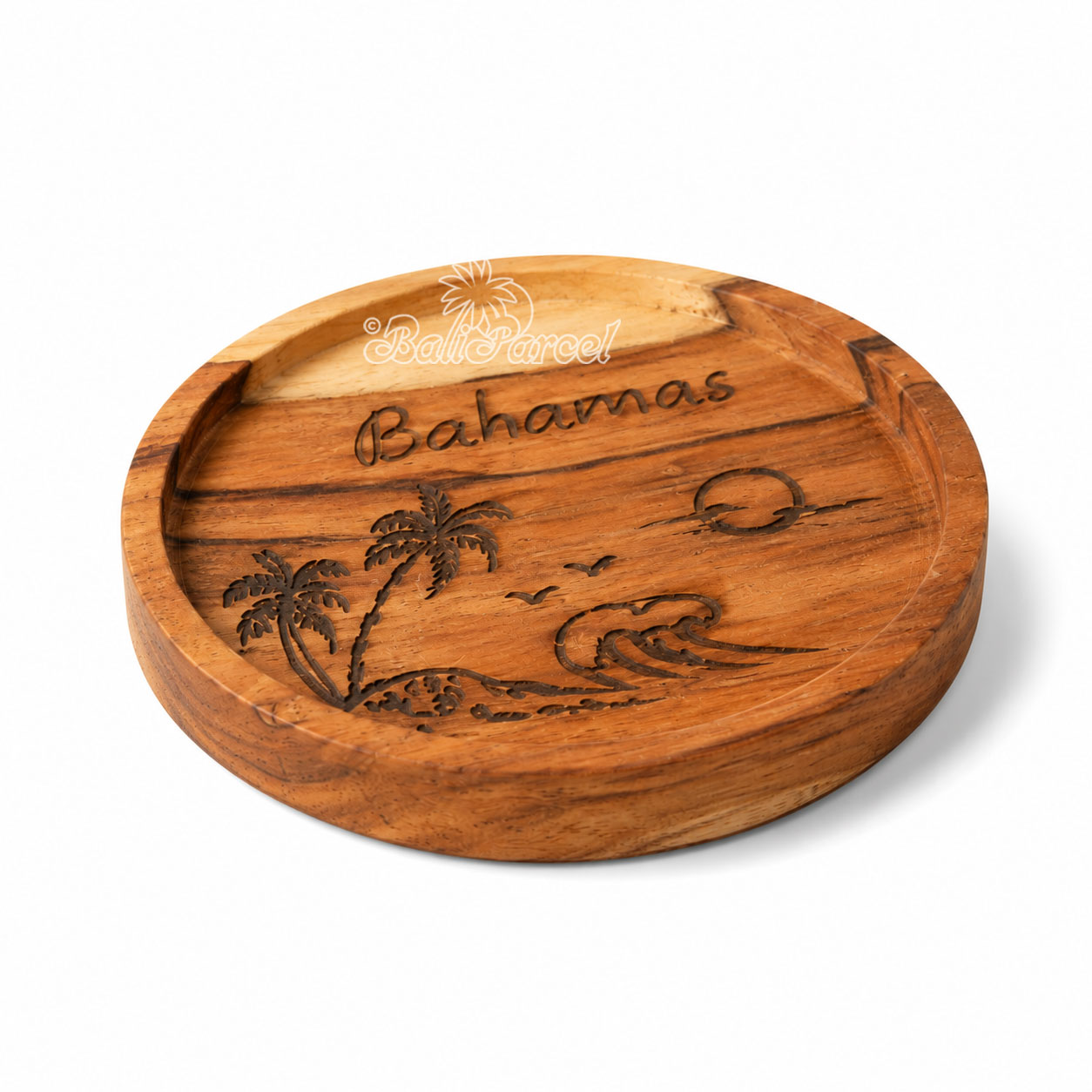 Wooden Coaster Round , Handmade From Teak Wood