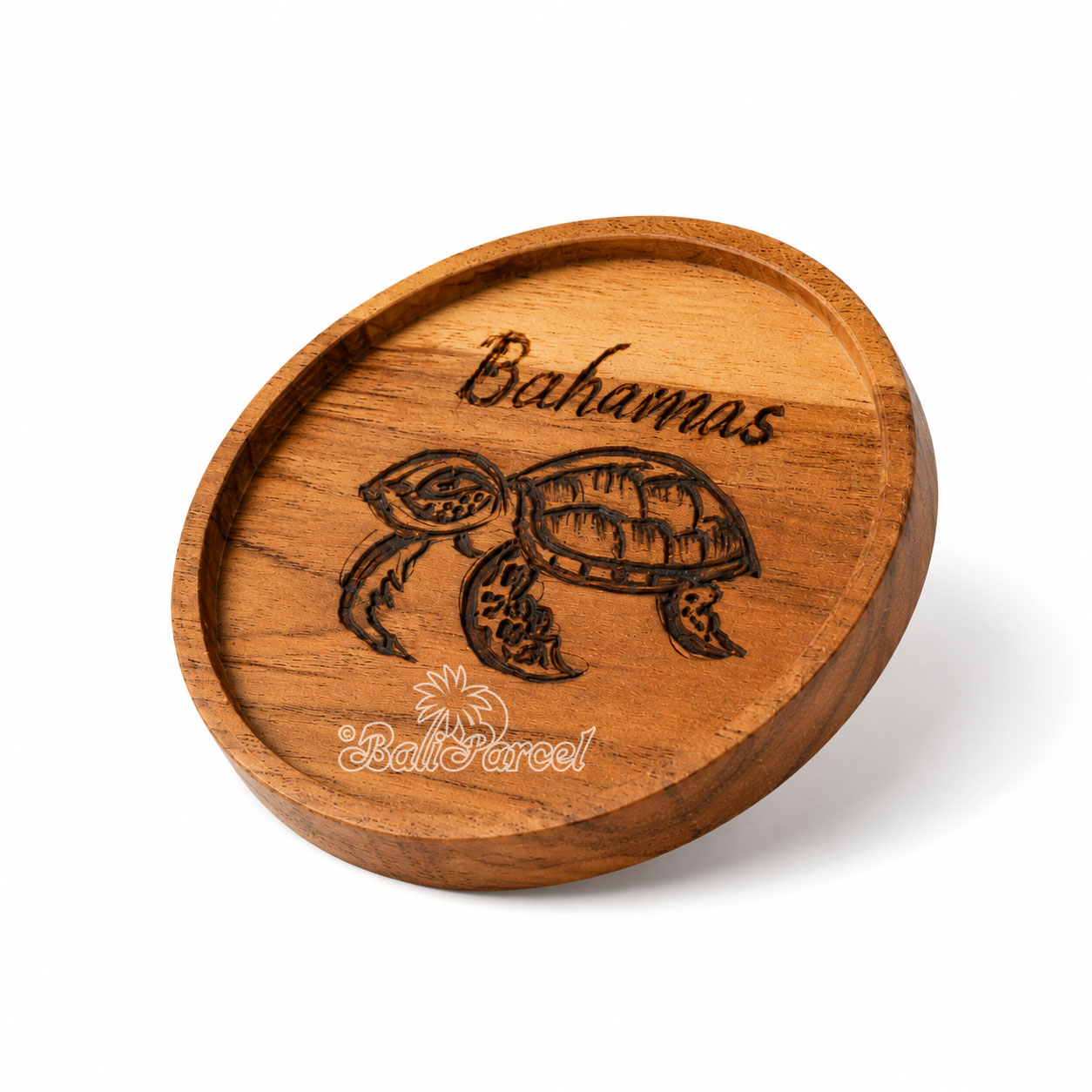 Wooden Coaster Round , Handmade From Teak Wood