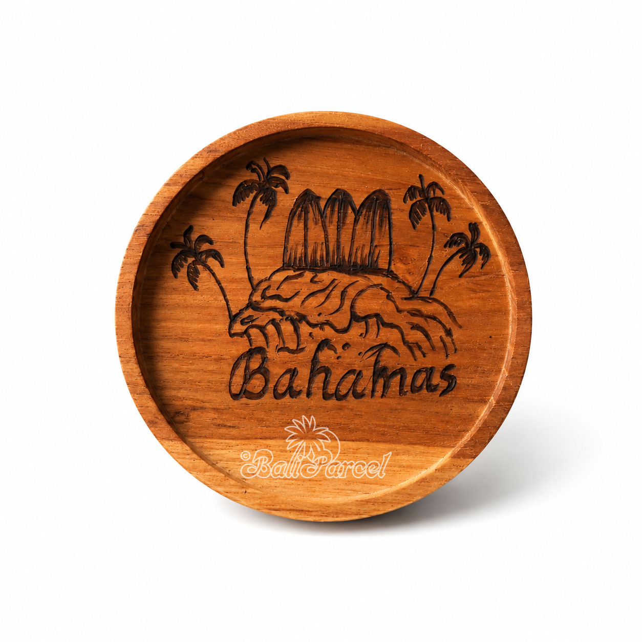 Wooden Coaster Round , Handmade From Teak Wood