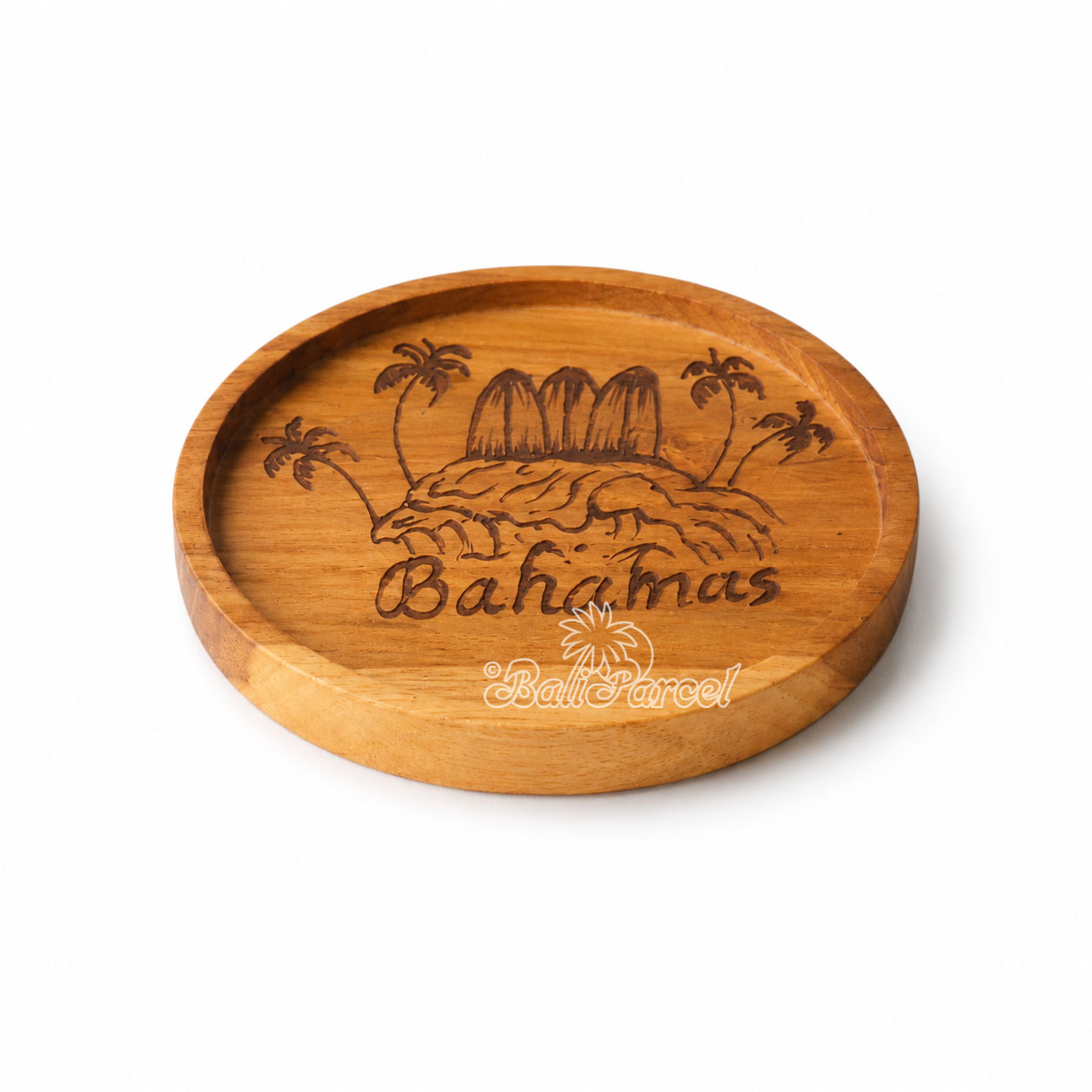Wooden Coaster Round , Handmade From Teak Wood
