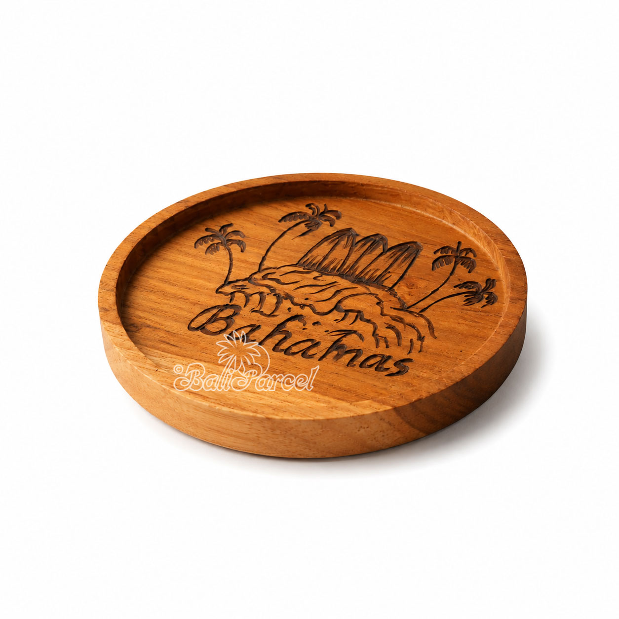 Wooden Coaster Round , Handmade From Teak Wood