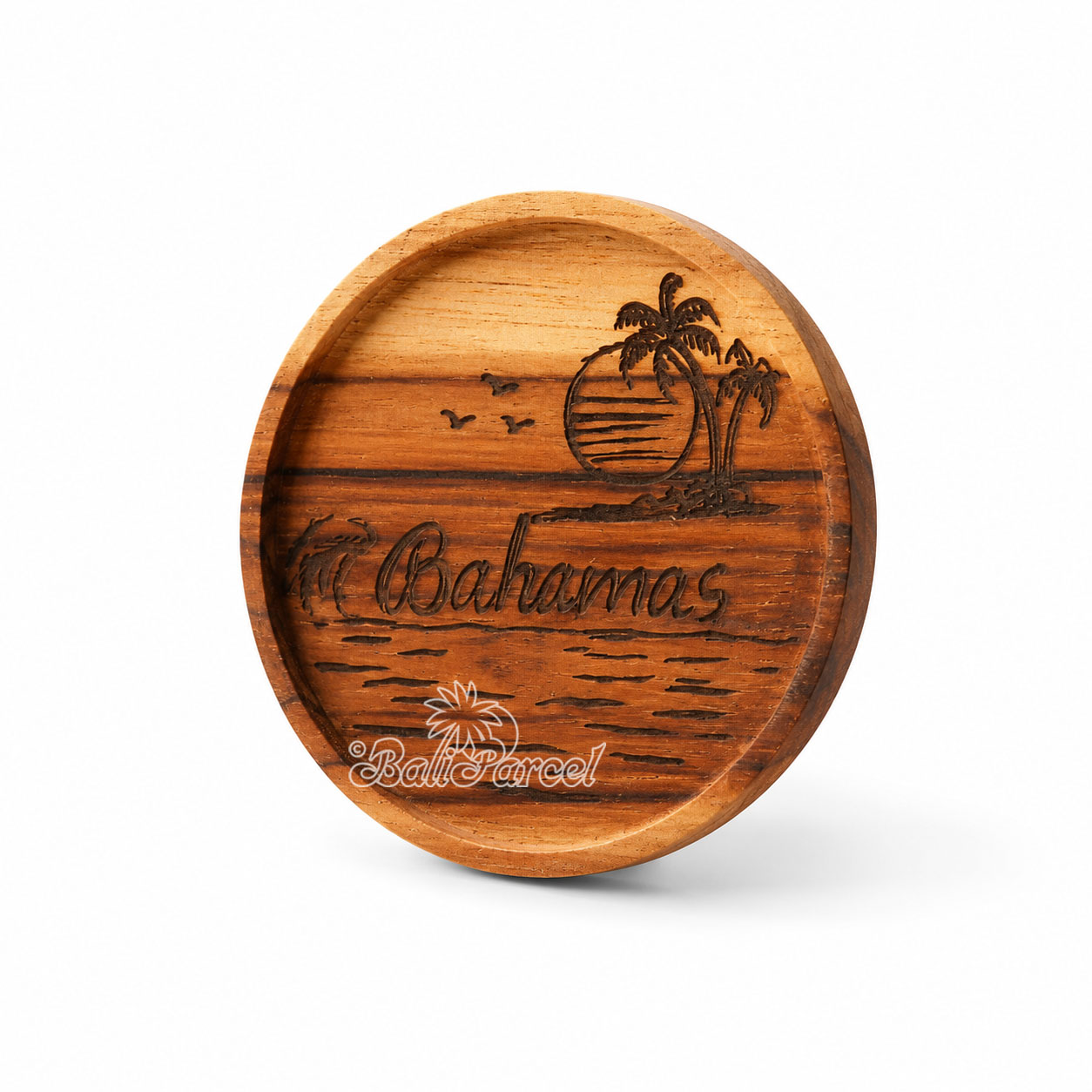 Wooden Coaster Round , Handmade From Teak Wood