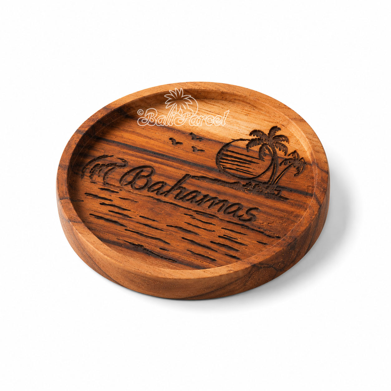 Wooden Coaster Round , Handmade From Teak Wood