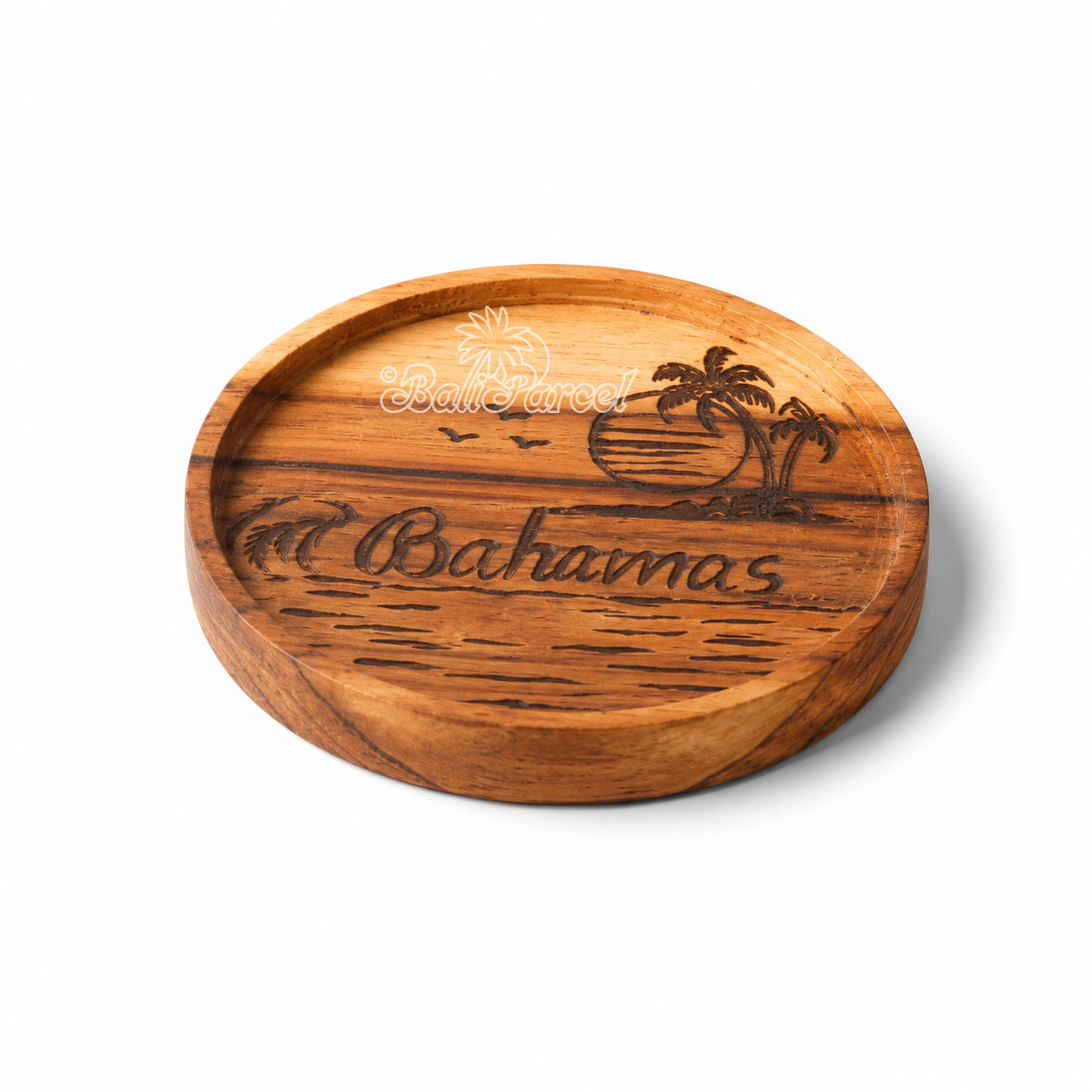 Wooden Coaster Round , Handmade From Teak Wood