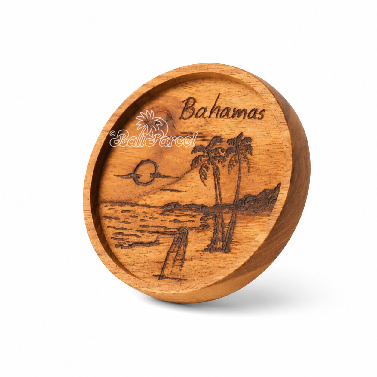 Wooden Coaster Round , Handmade From Teak Wood