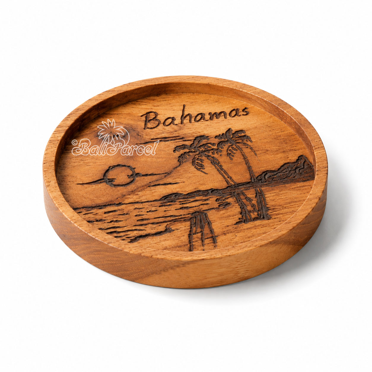Wooden Coaster Round , Handmade From Teak Wood