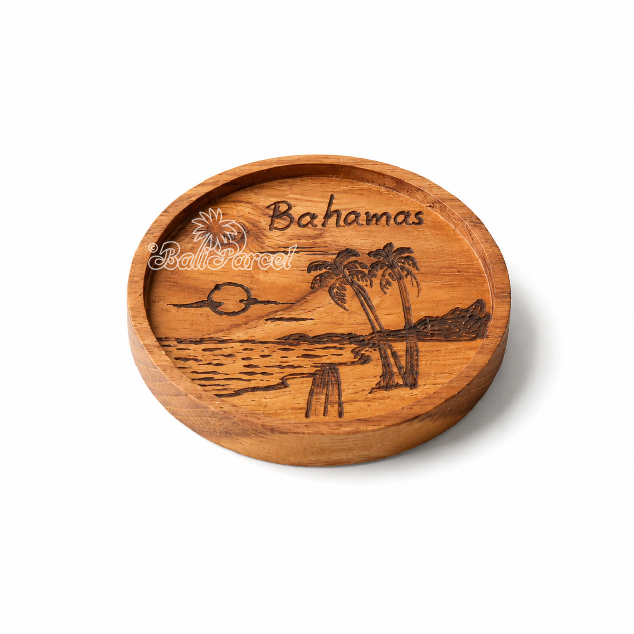 Wooden Coaster Round , Handmade From Teak Wood