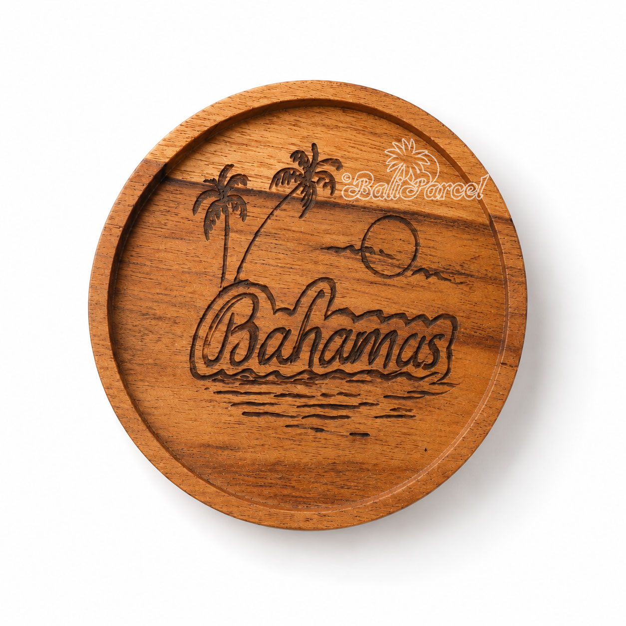 Wooden Coaster Round , Handmade From Teak Wood