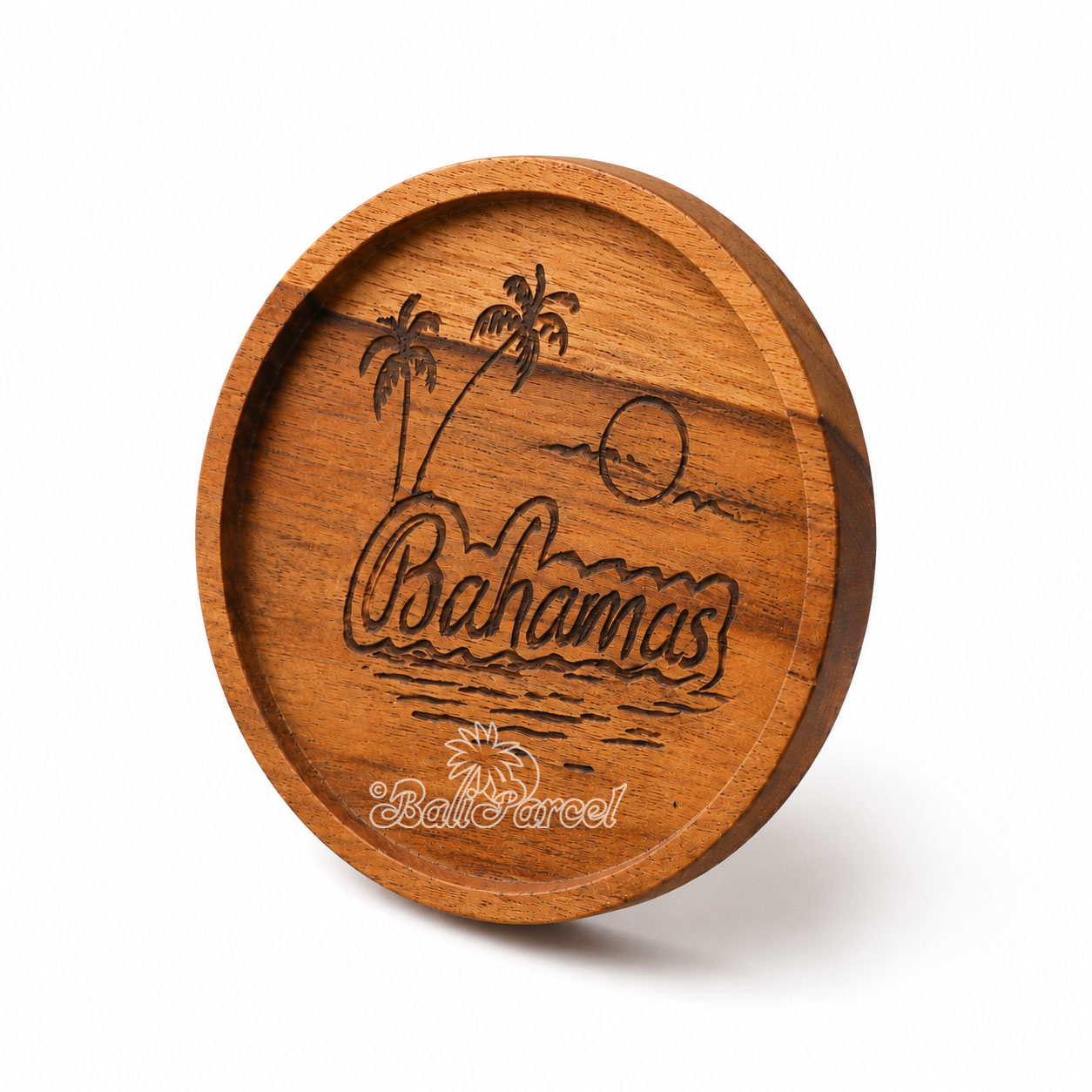 Wooden Coaster Round , Handmade From Teak Wood