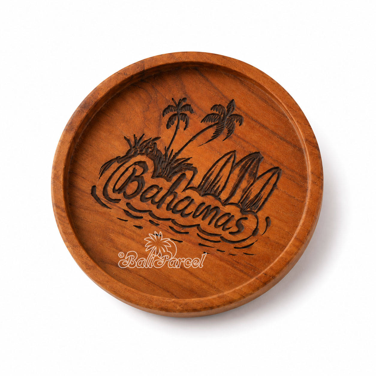 Wooden Coaster Round , Handmade From Teak Wood