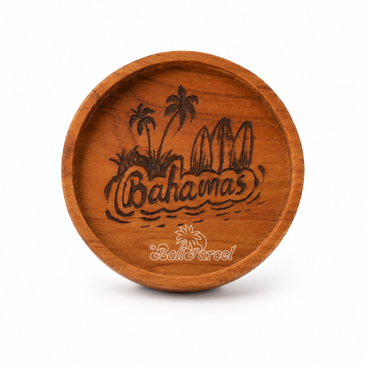 Wooden Coaster Round , Handmade From Teak Wood