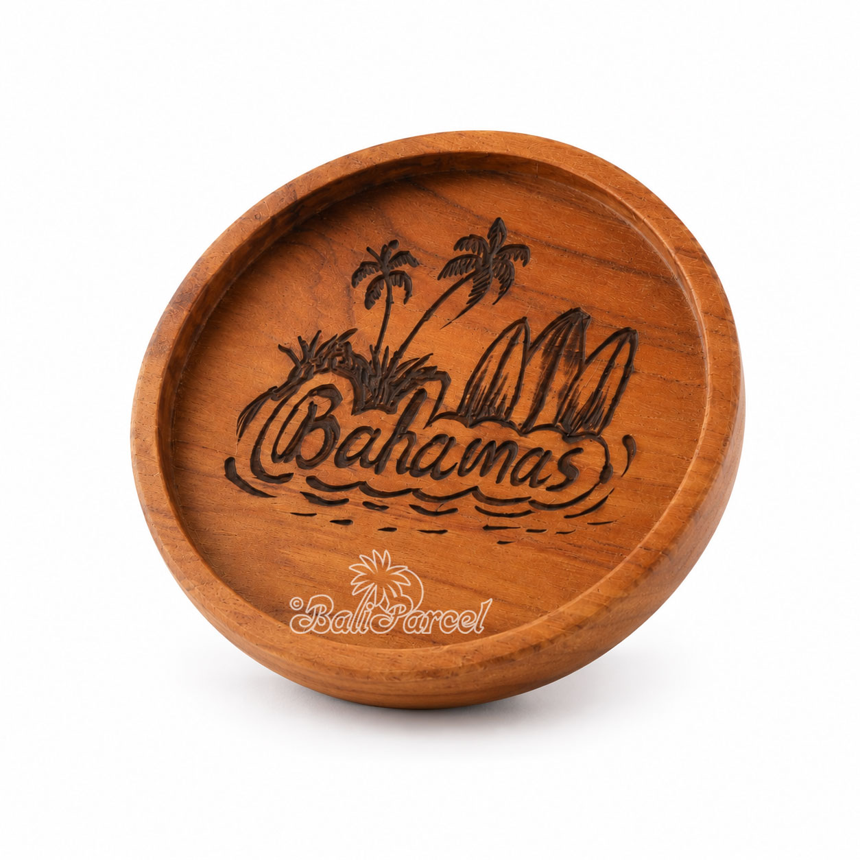 Wooden Coaster Round , Handmade From Teak Wood